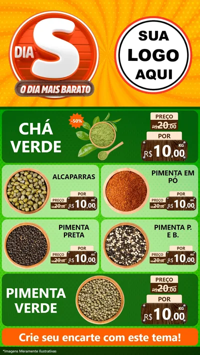 Modelo de TV para TV Vertical com o tema Dia S - O Dia Mais Barato para Produtos Naturais