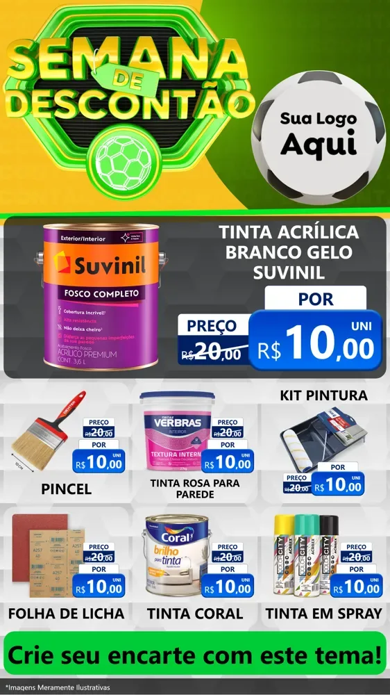Modelo de Rede Social para Stories com o tema Semana de Descontão - Copa para Tintas e Ferramentas
