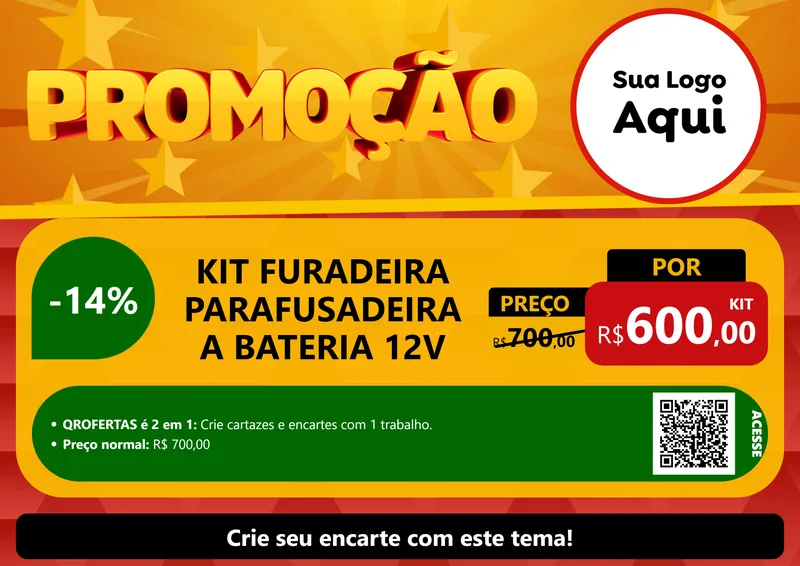 Modelo de Cartaz para Cartaz A4 Horizontal com o tema Promoção para Maquinas e Ferramentas