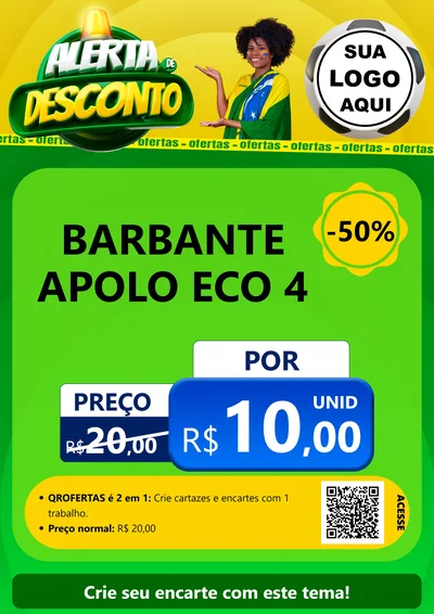 Modelo de Cartaz para Cartaz A4 Vertical com o tema Alerta de Desconto para Armarinho e Aviamentos