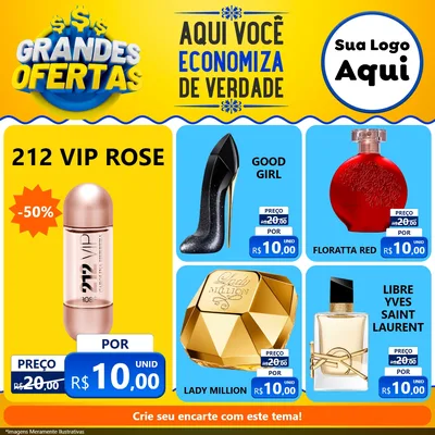Modelo de Rede Social para Feed Facebook com o tema Grandes Ofertas para Perfumes