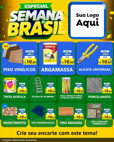 Modelo de Rede Social para Feed Instagram com o tema Especial Semana do Brasil para Material para Construção