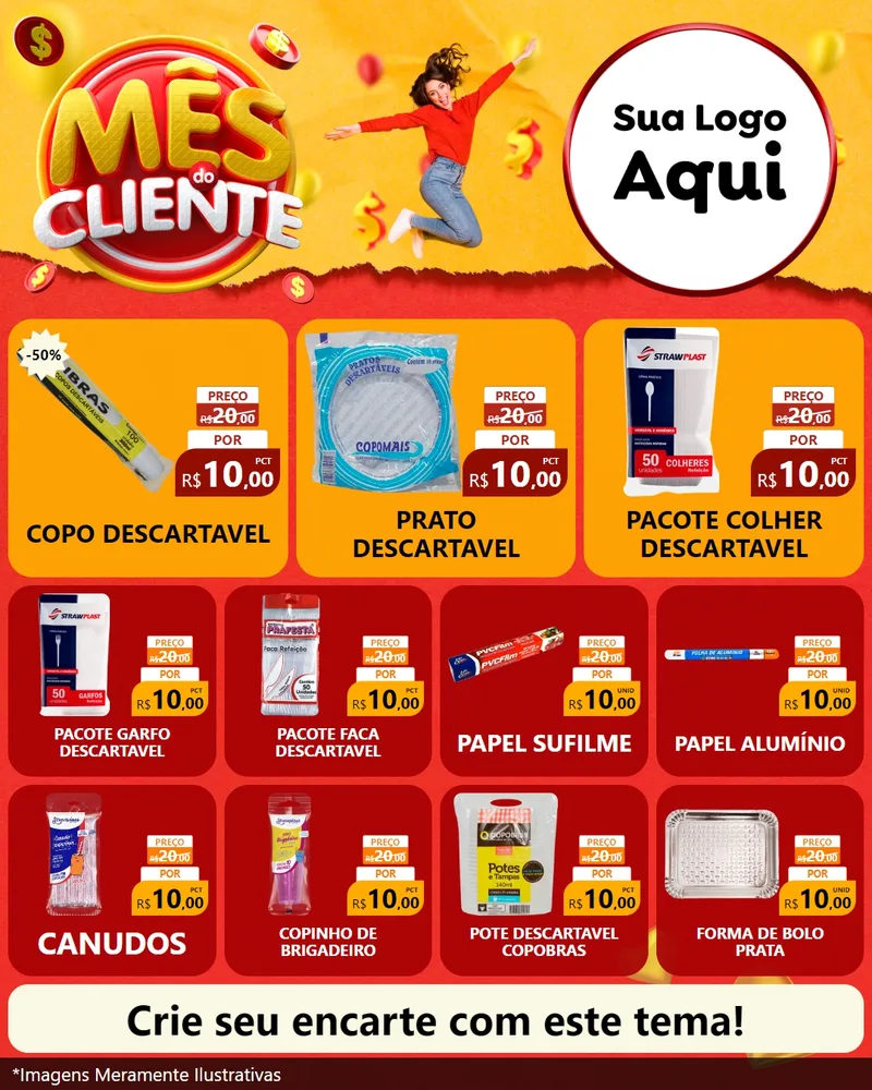 Modelo de Rede Social para Feed Instagram com o tema Mês do Cliente para Embalagens