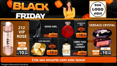 Modelo de TV para TV Horizontal com o tema Black Friday para Perfumes