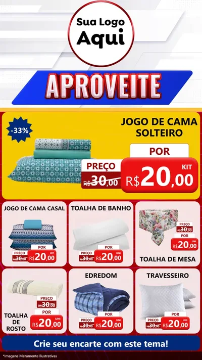 Modelo de Rede Social para Stories com o tema Aproveite para Cama, Mesa e Banho