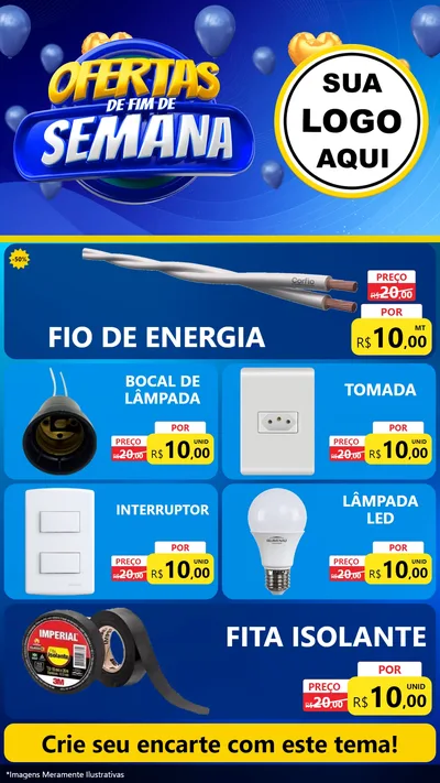Modelo de TV para TV Vertical com o tema Ofertas de Fim de Semana para Materiais Elétricos