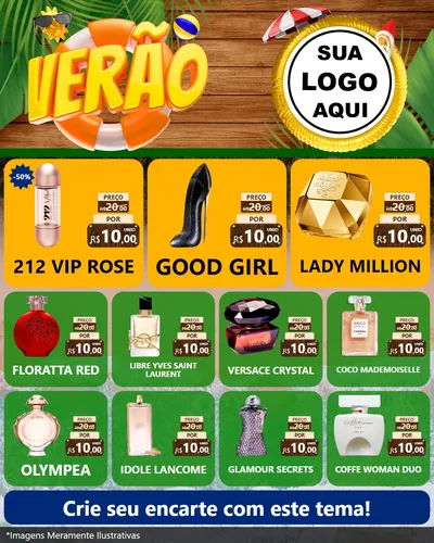 Modelo de Rede Social para Feed Instagram com o tema Verão para Perfumes