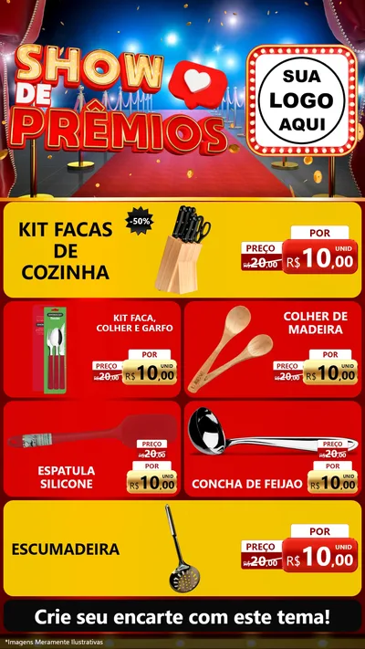 Modelo de TV para TV Vertical com o tema Show de Prêmios para Utilidades Domésticas