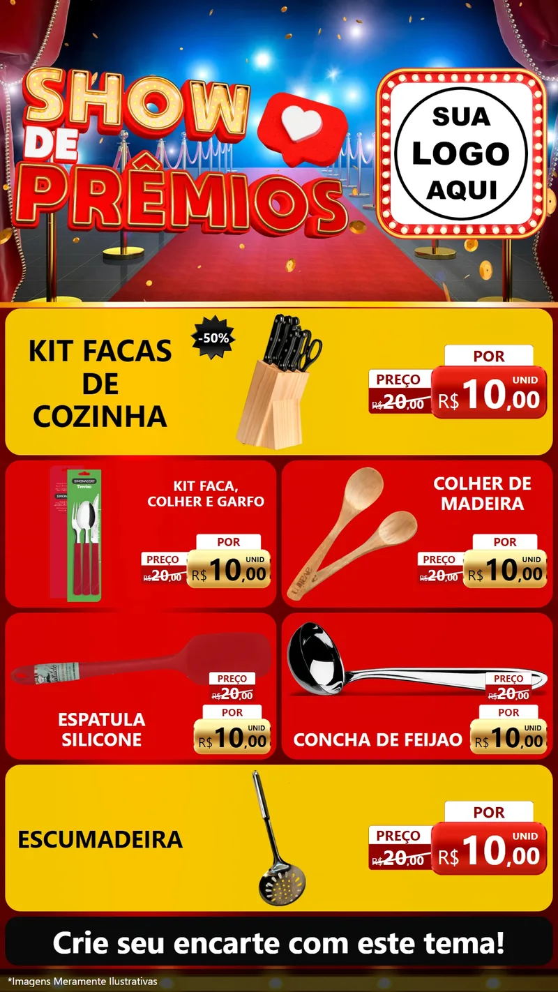 Modelo de TV para TV Vertical com o tema Show de Prêmios para Utilidades Domésticas
