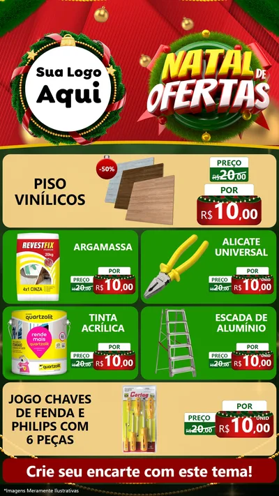 Modelo de TV para TV Vertical com o tema Natal de Ofertas para Material para Construção