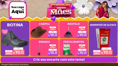 Modelo de TV para TV Horizontal com o tema Promoção Dia das Mães para Agropecuária