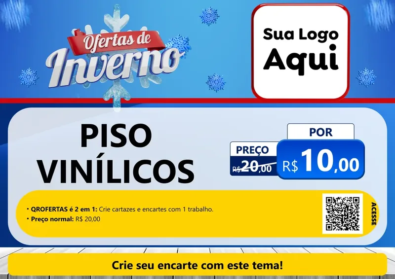 Modelo de Cartaz para Cartaz A4 Horizontal com o tema Ofertas de Inverno para Material para Construção