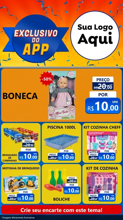 Modelo de Rede Social para Stories com o tema Exclusivo do Aplicativo para Brinquedos