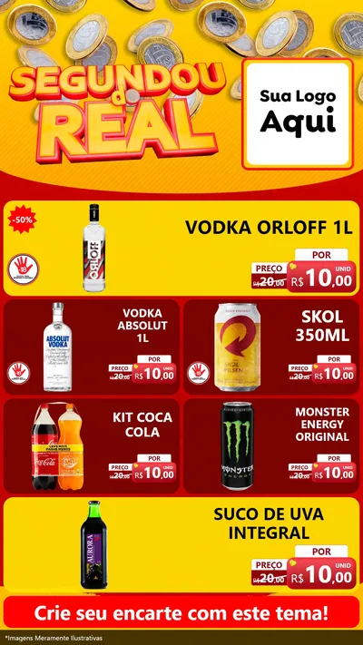 Modelo de TV para TV Vertical com o tema Segundou do Real para Distribuidora de bebidas