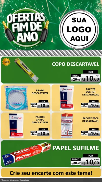 Modelo de TV para TV Vertical com o tema Ofertas Fim de Ano para Embalagens