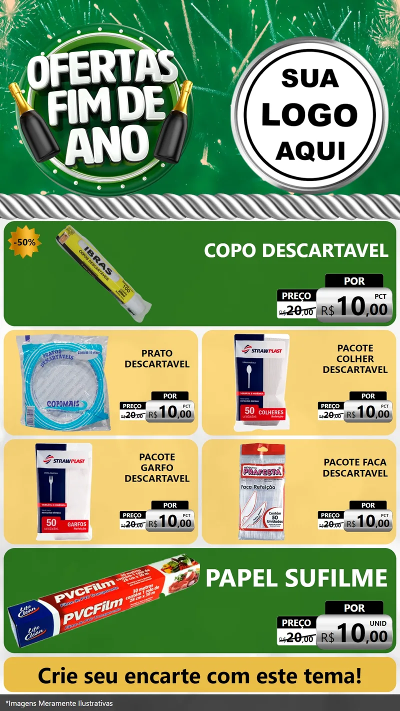 Modelo de TV para TV Vertical com o tema Ofertas Fim de Ano para Embalagens