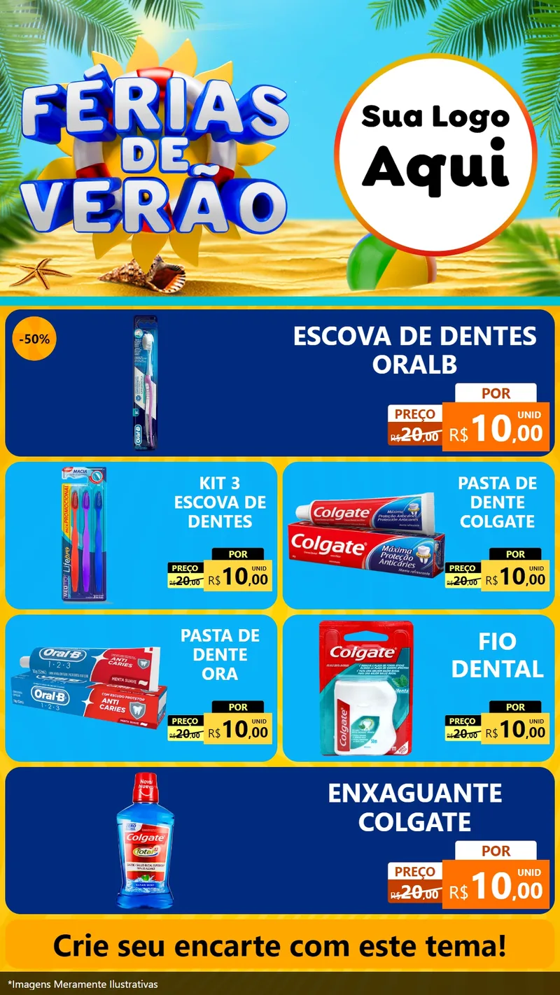 Modelo de TV para TV Vertical com o tema Férias de Verão para Higiene Pessoal