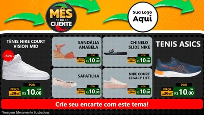 Modelo de TV para TV Horizontal com o tema Mês do Cliente para Calçados