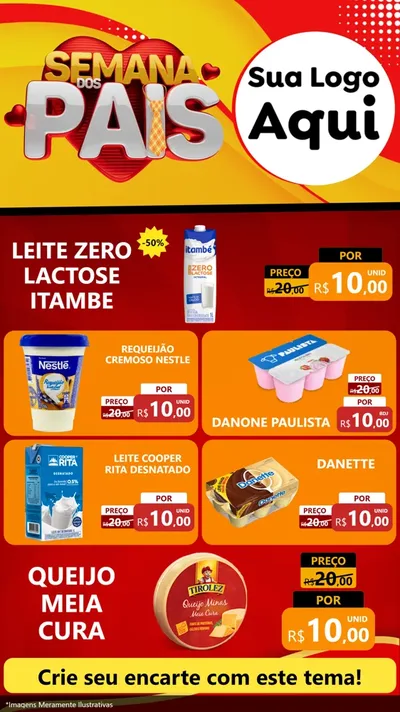 Modelo de TV para TV Vertical com o tema Semana Dos Pais para Frios e Laticínios
