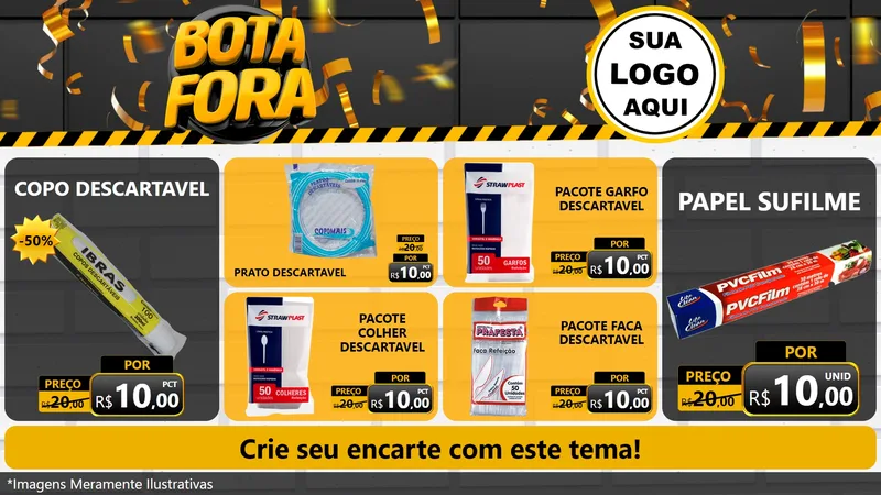 Modelo de TV para TV Horizontal com o tema Bota Fora para Embalagens