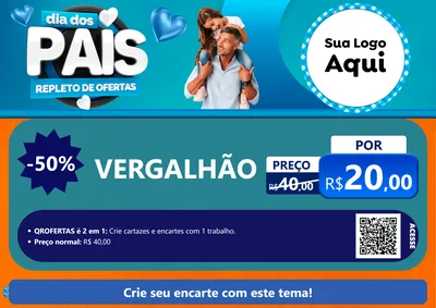Modelo de Cartaz para Cartaz A4 Horizontal com o tema Dia Dos Pais Repleto de Ofertas para Ferragens