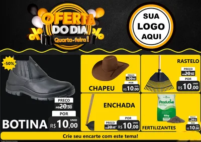 Modelo de Encarte para Encarte A4 Horizontal com o tema Oferta do Dia - Quarta Feira! para Agropecuária