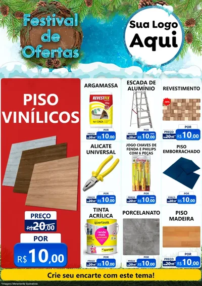 Modelo de Encarte para Encarte A4 Vertical com o tema Festival de Ofertas - Inverno para Material para Construção