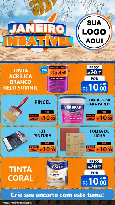 Modelo de TV para TV Vertical com o tema Janeiro Imbatível para Tintas e Ferramentas
