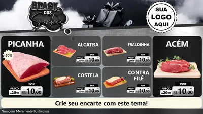Modelo de TV para TV Horizontal com o tema Black dos Sonhos para Açougue