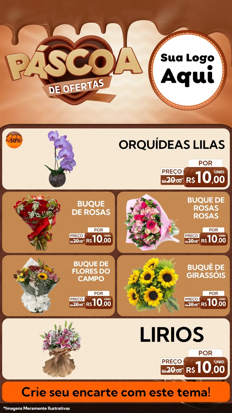 Modelo de TV para TV Vertical com o tema Páscoa de Ofertas para Floricultura e jardim