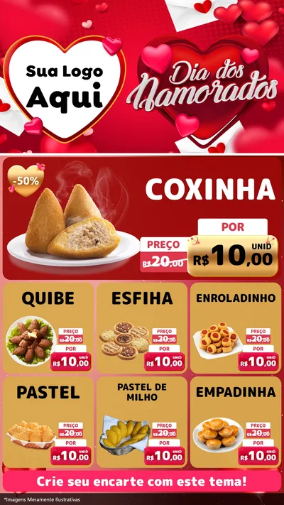 Modelo de Rede Social para Stories com o tema Dia Dos Namorados para Salgadaria