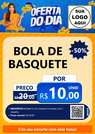 Modelo de Cartaz para Cartaz A4 Vertical com o tema Oferta do Dia para Artigos Esportivos