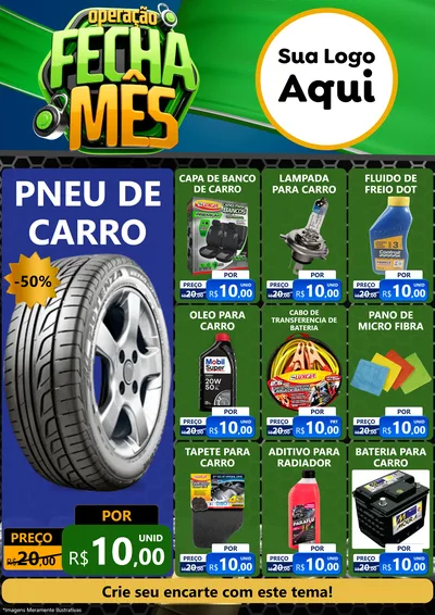 Modelo de Encarte para Encarte A4 Vertical com o tema Operação Fecha Mês para Auto peças
