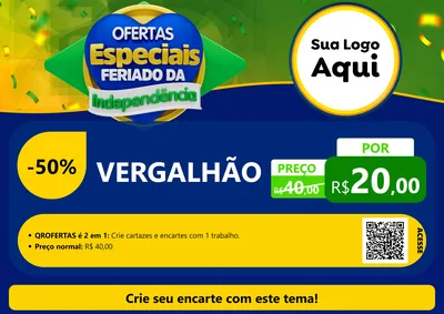 Modelo de Cartaz para Cartaz A4 Horizontal com o tema Ofertas Especiais Feriado da Independência para Ferragens