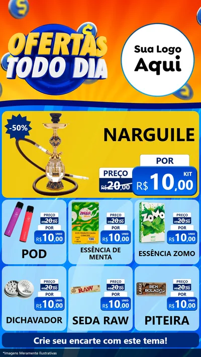 Modelo de Rede Social para Stories com o tema Ofertas Todo Dia para Tabacaria