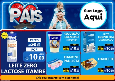 Modelo de Encarte para Encarte A4 Horizontal com o tema Mês Dos Pais para Frios e Laticínios