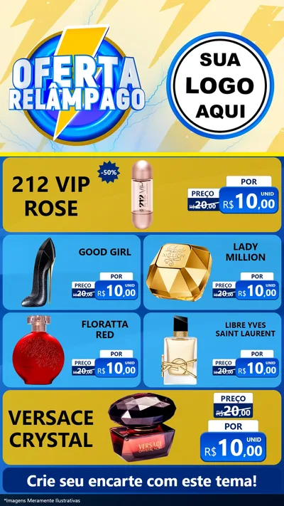 Modelo de TV para TV Vertical com o tema Oferta Relâmpago para Perfumes