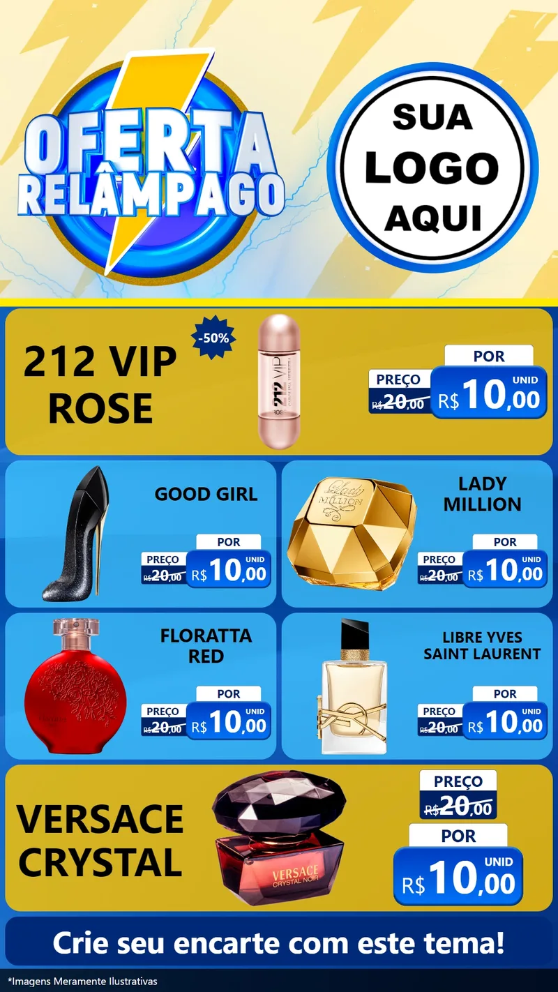Modelo de TV para TV Vertical com o tema Oferta Relâmpago para Perfumes