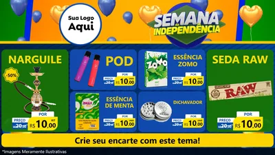 Modelo de TV para TV Horizontal com o tema Semana da Independência para Tabacaria