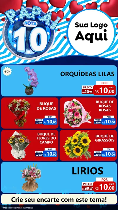 Modelo de TV para TV Vertical com o tema Papai Nota 10 para Floricultura e jardim