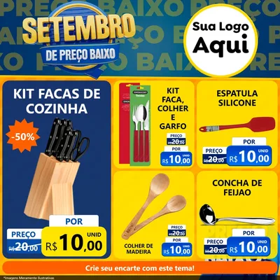 Modelo de Rede Social para Feed Facebook com o tema Setembro De Preço Baixo para Utilidades Domésticas