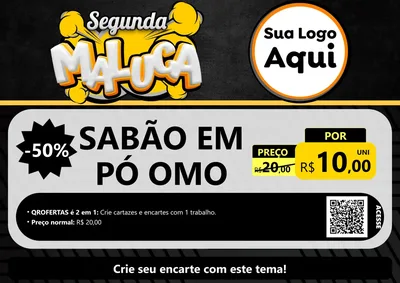 Modelo de Cartaz para Cartaz A4 Horizontal com o tema Segunda Maluca para Produtos de Limpeza