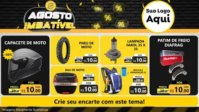 Modelo de TV para TV Horizontal com o tema Agosto Imbatível para Moto peças