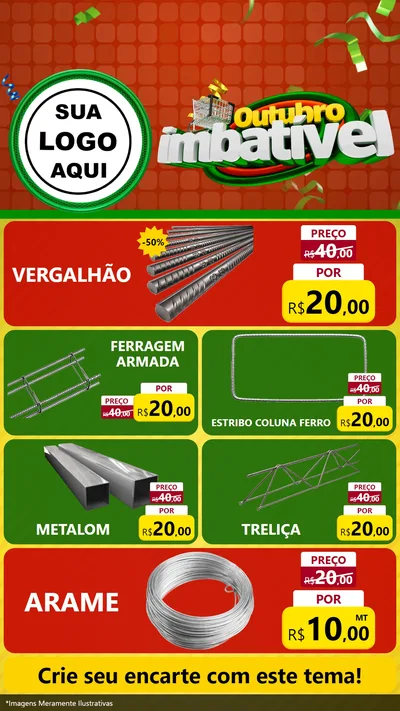 Modelo de TV para TV Vertical com o tema Outubro Imbatível para Ferragens