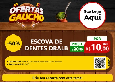 Modelo de Cartaz para Cartaz A4 Horizontal com o tema Ofertas Dia do Gaúcho para Higiene Pessoal
