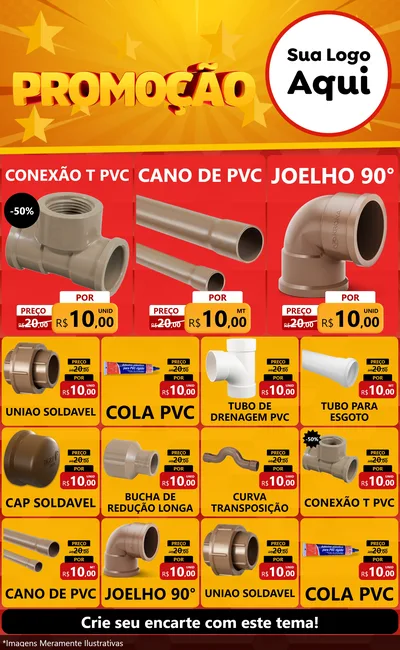 Modelo de Encarte para Encarte Grande com o tema Promoção para Tubos e conexões