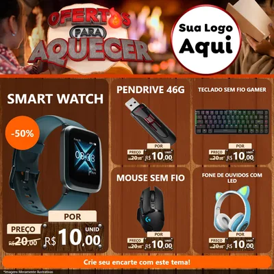 Modelo de Rede Social para Feed Facebook com o tema Ofertas Para Aquecer para Informática