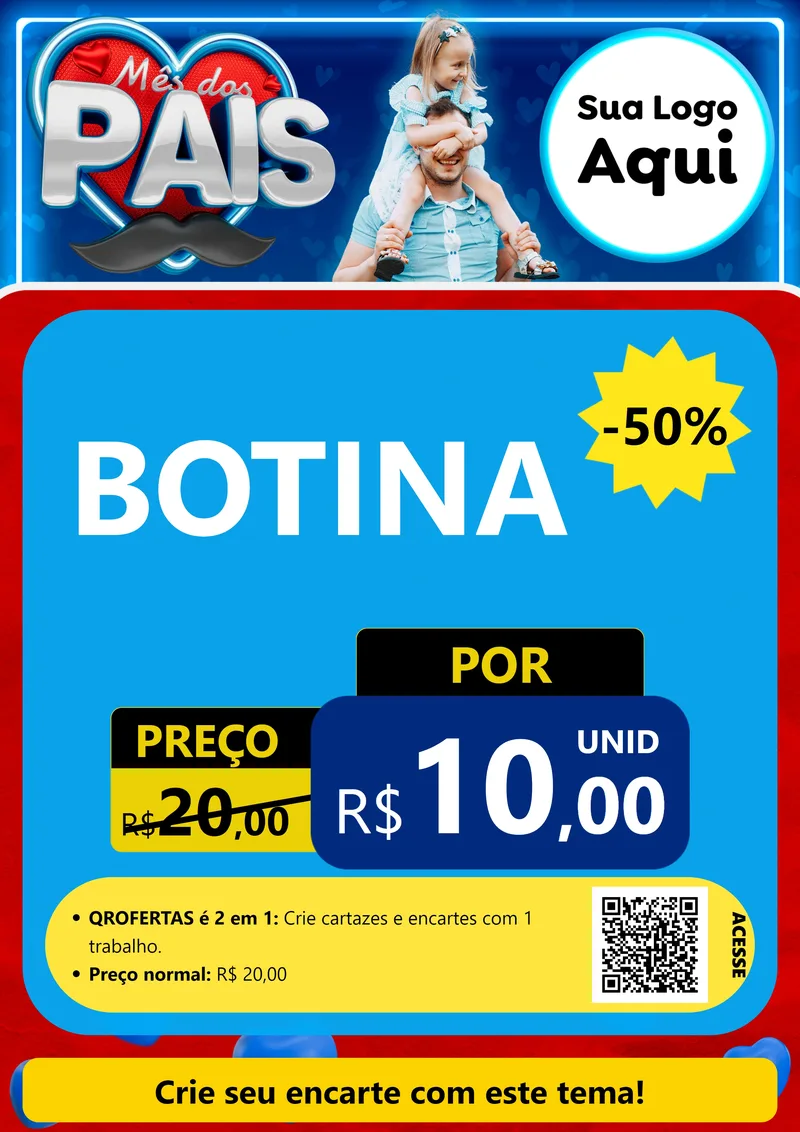 Modelo de Cartaz para Cartaz A4 Vertical com o tema Mês Dos Pais para Agropecuária