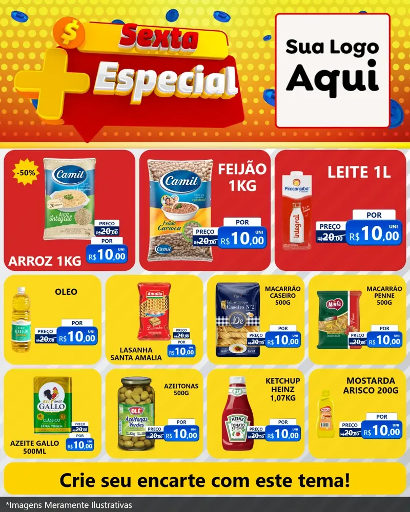 Modelo de Rede Social para Feed Instagram com o tema Sexta Mais Especial para Supermercado