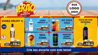 Modelo de TV para TV Horizontal com o tema Verão de Ofertas para Distribuidora de bebidas